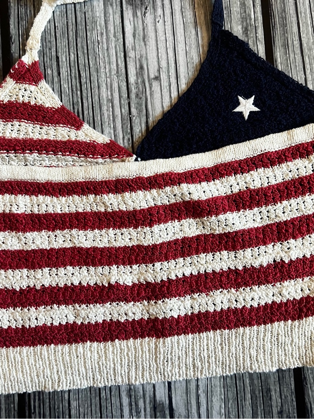 American Eagle Outfitters American Flag Knit Halter Top - Medium - Picture 8 of 8